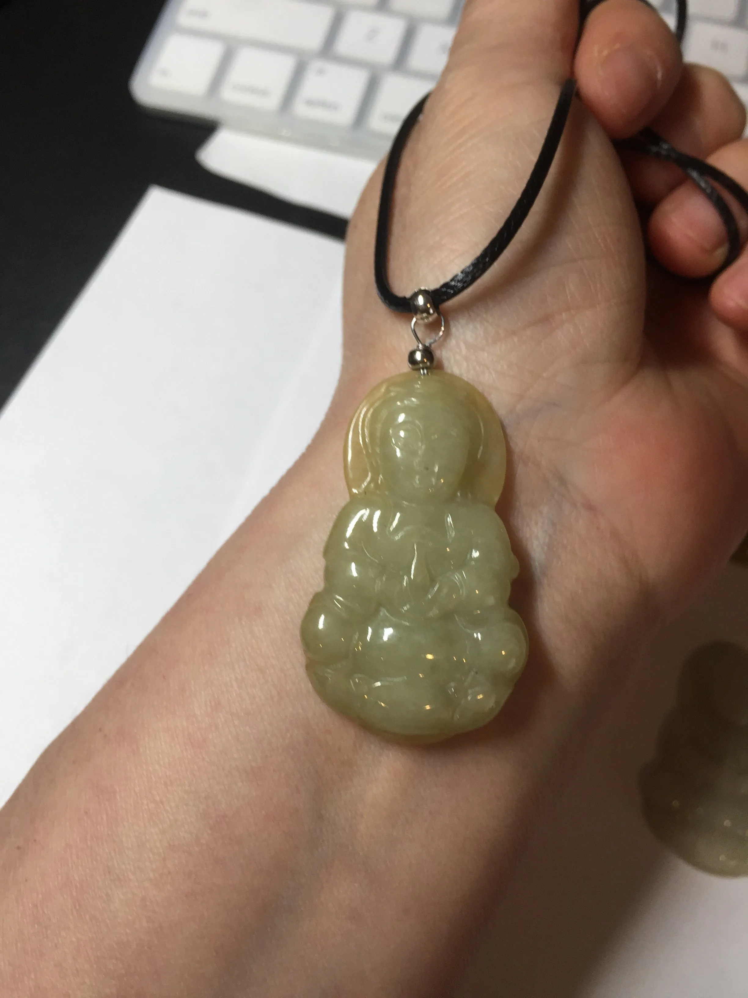 100% natural white grade A yellow/brown/green jadeite jade Guanyin pendants AX160