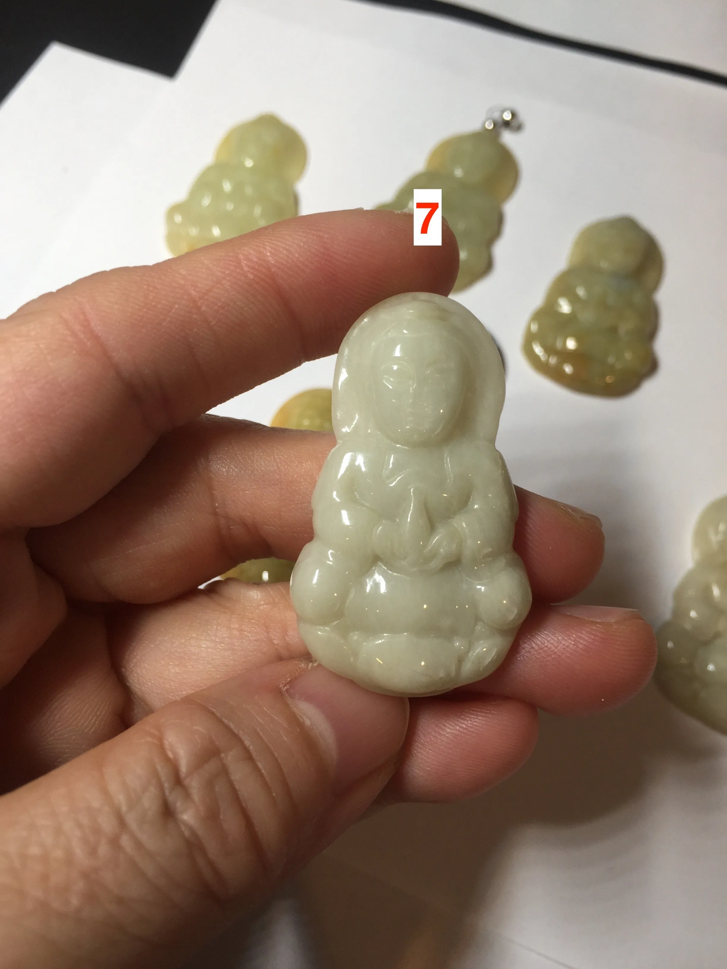 100% natural white grade A yellow/brown/green jadeite jade Guanyin pendants AX160