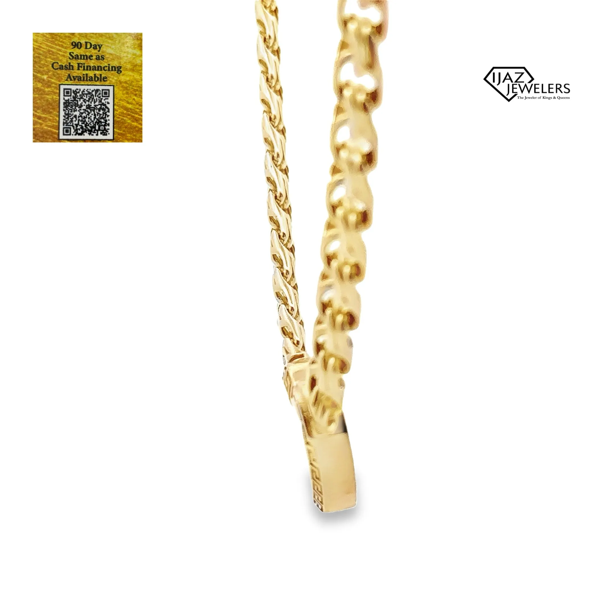 10K Gold Chino Link Tribal Heart Lock Chain