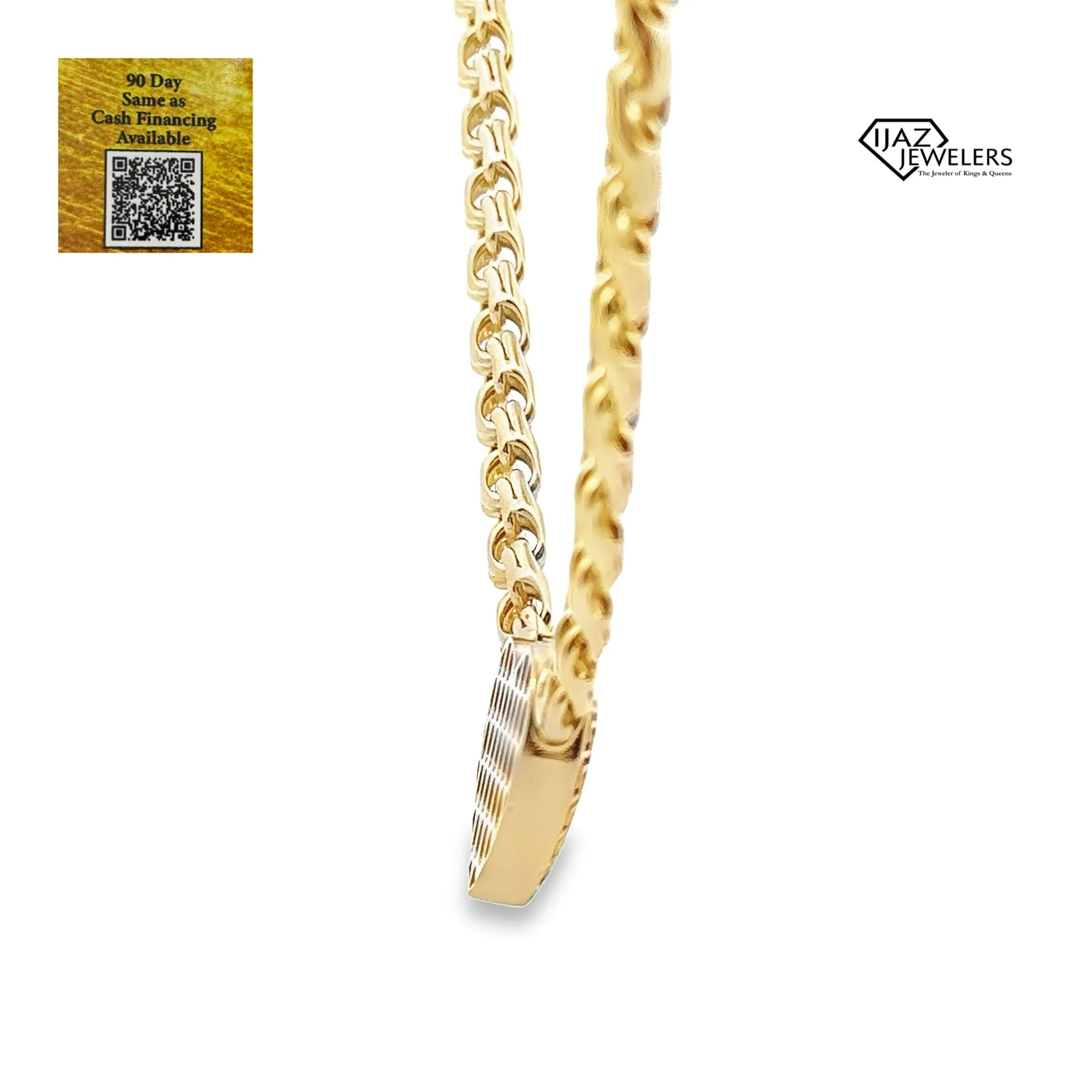 10K Gold Chino Link Tribal Heart Lock Chain