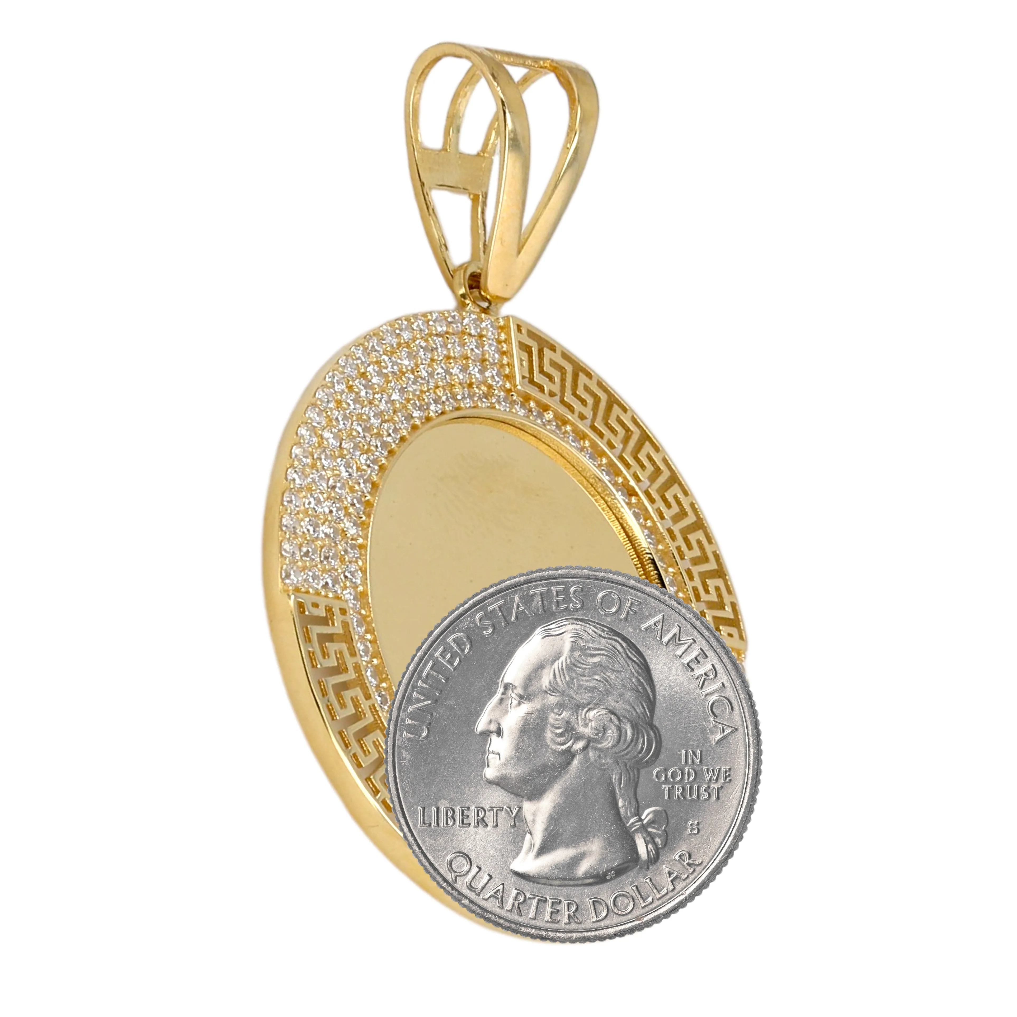 10k yellow coin greek memory 40mm pendant-227181