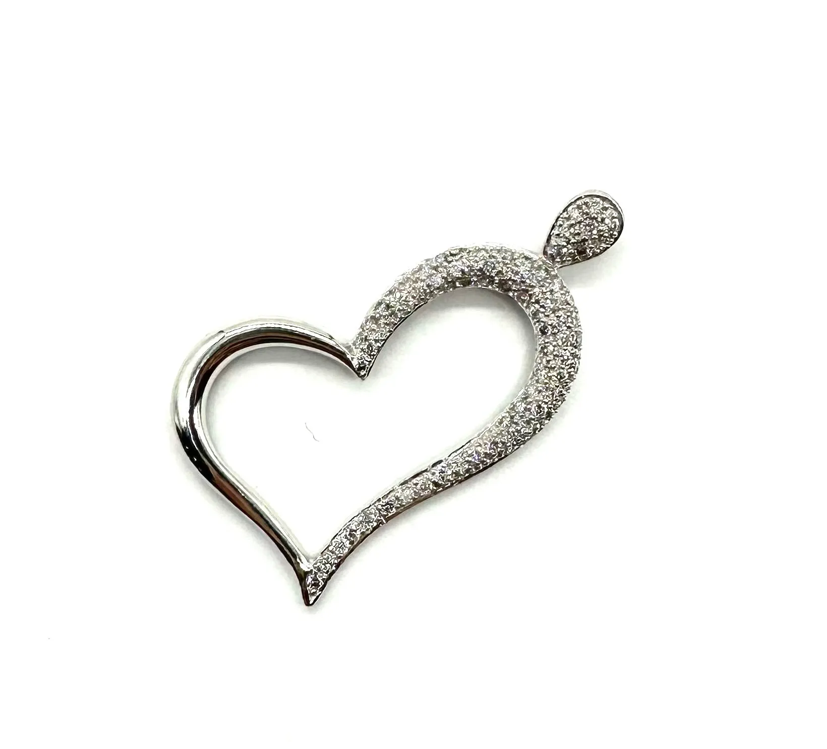 1/2 CTW Asymetrical Heart Outline Pendant