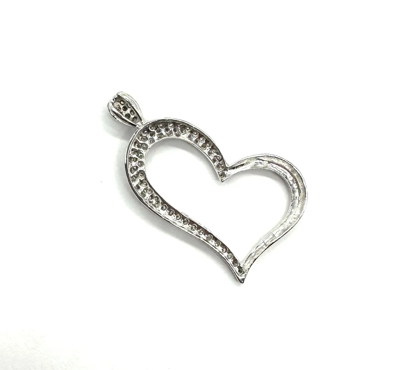 1/2 CTW Asymetrical Heart Outline Pendant