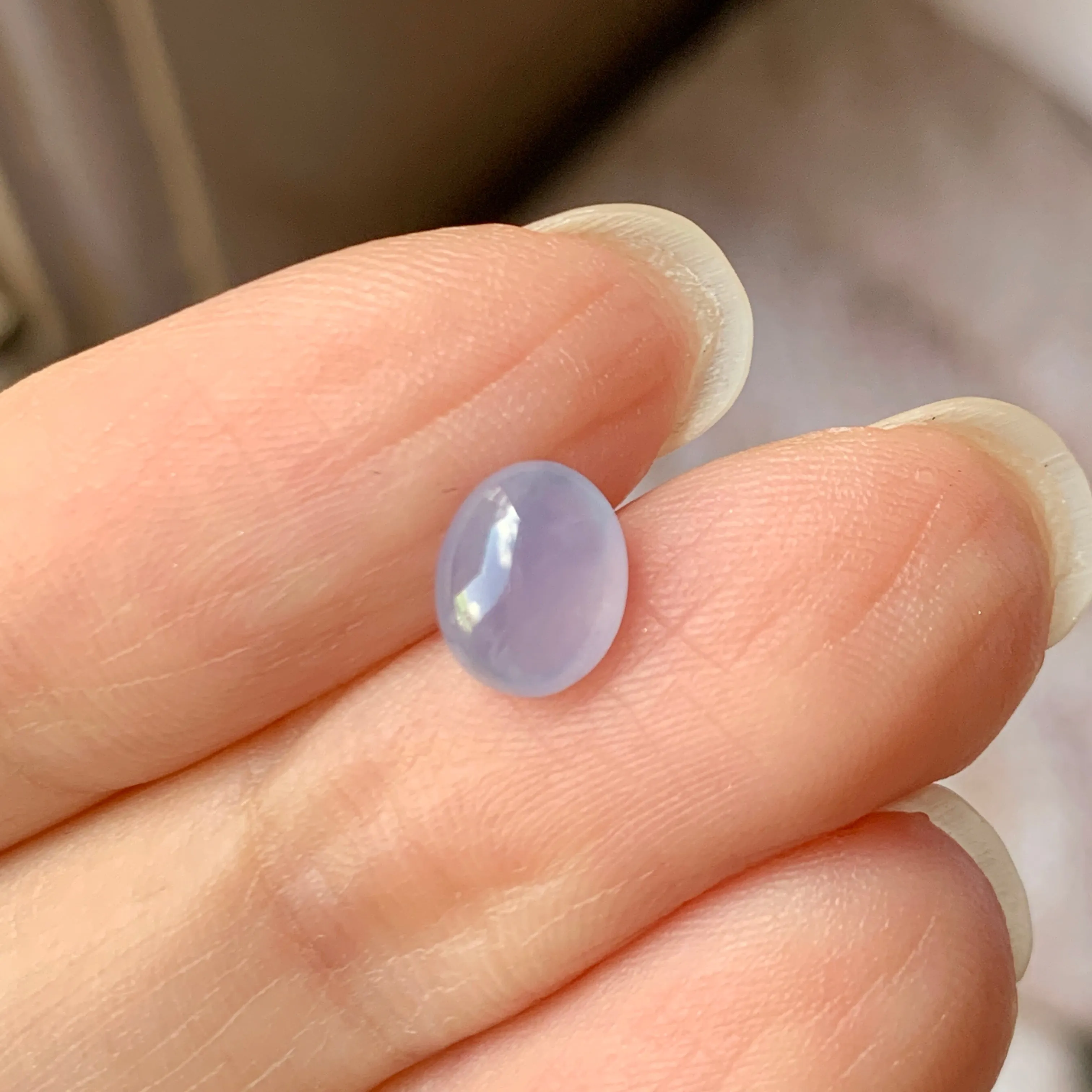 1.4 cts A-Grade Natural Bluish Lavender Jadeite Cabochon No.130239