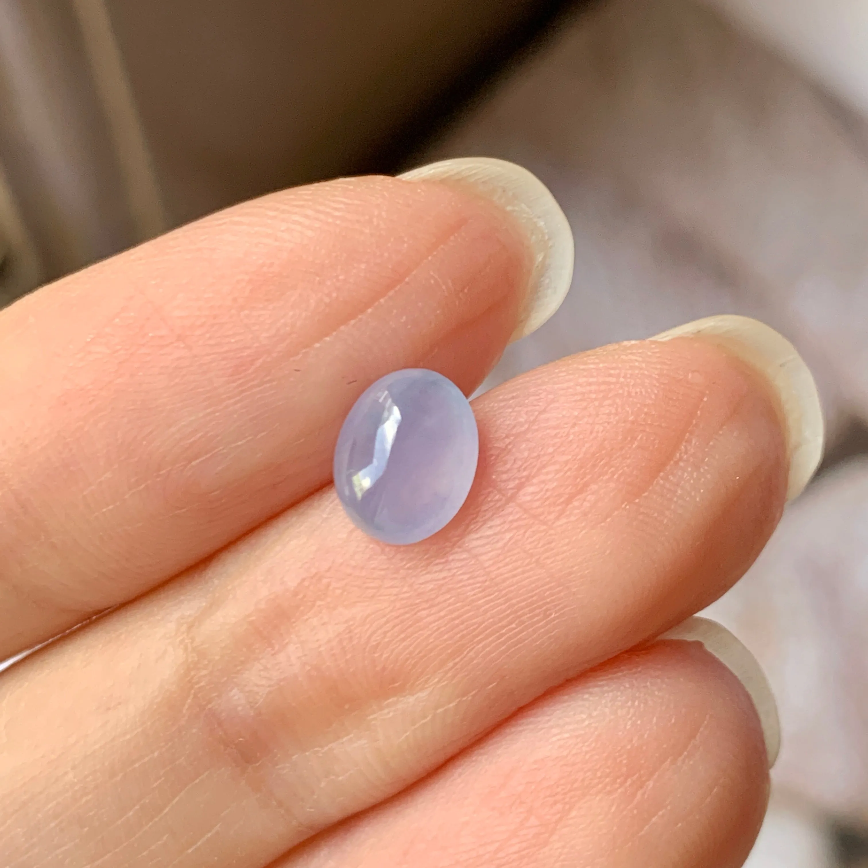 1.4 cts A-Grade Natural Bluish Lavender Jadeite Cabochon No.130239