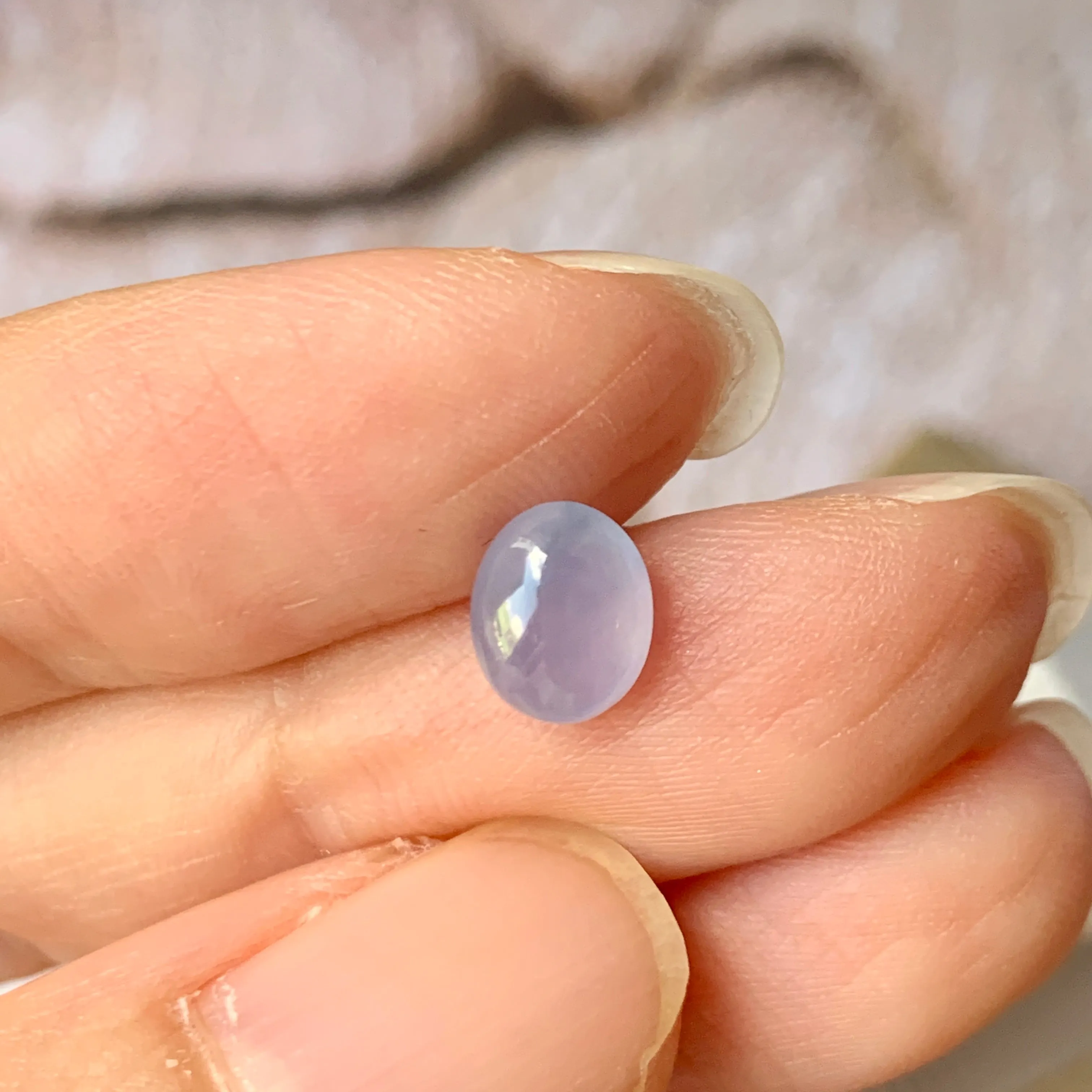 1.4 cts A-Grade Natural Bluish Lavender Jadeite Cabochon No.130239