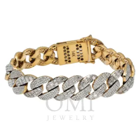 14K GOLD BAGUETTE DIAMONDS CUBAN LINK BRACELET 8.53 CT