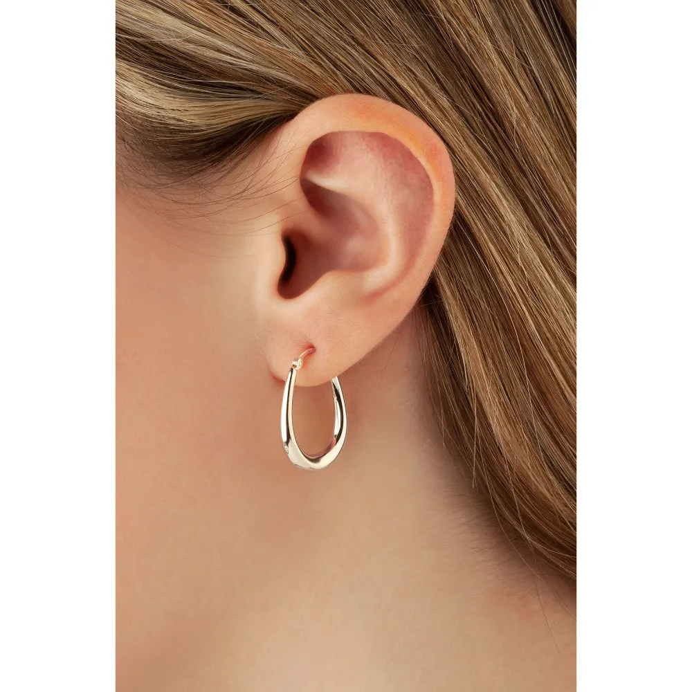 14k Gold U Shape Hoop Earrings