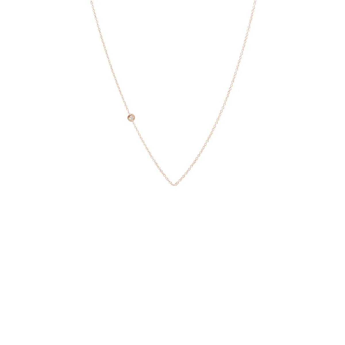 14k small floating diamond chain