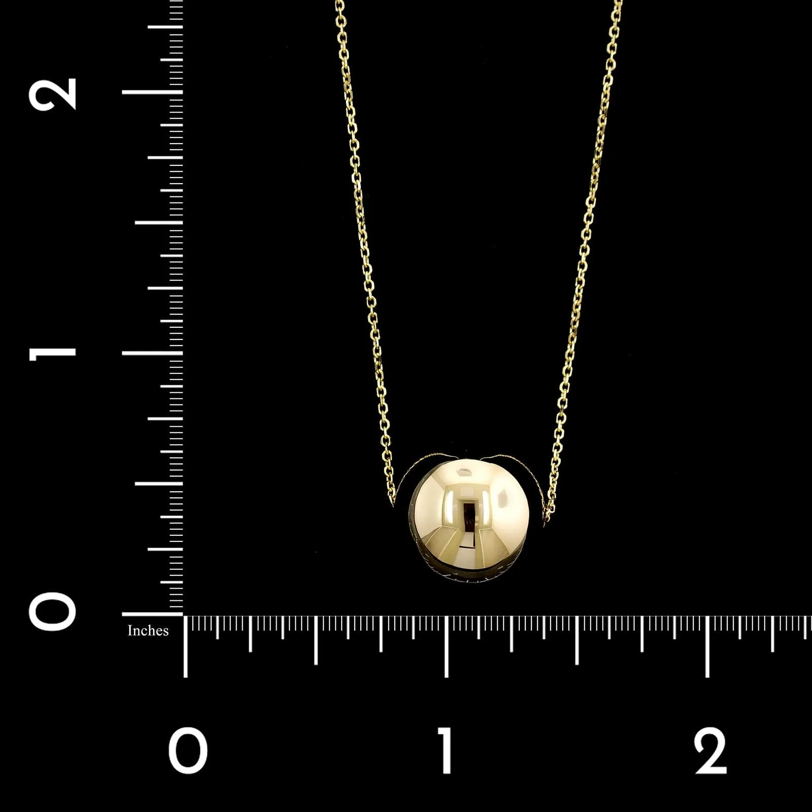 14K Yellow Gold Estate Ball Bead Necklace