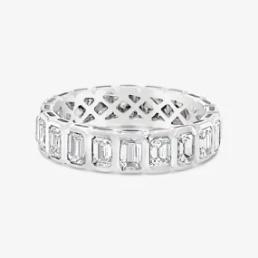 15 Bezel Set Emerald Cut 3/4 Ring