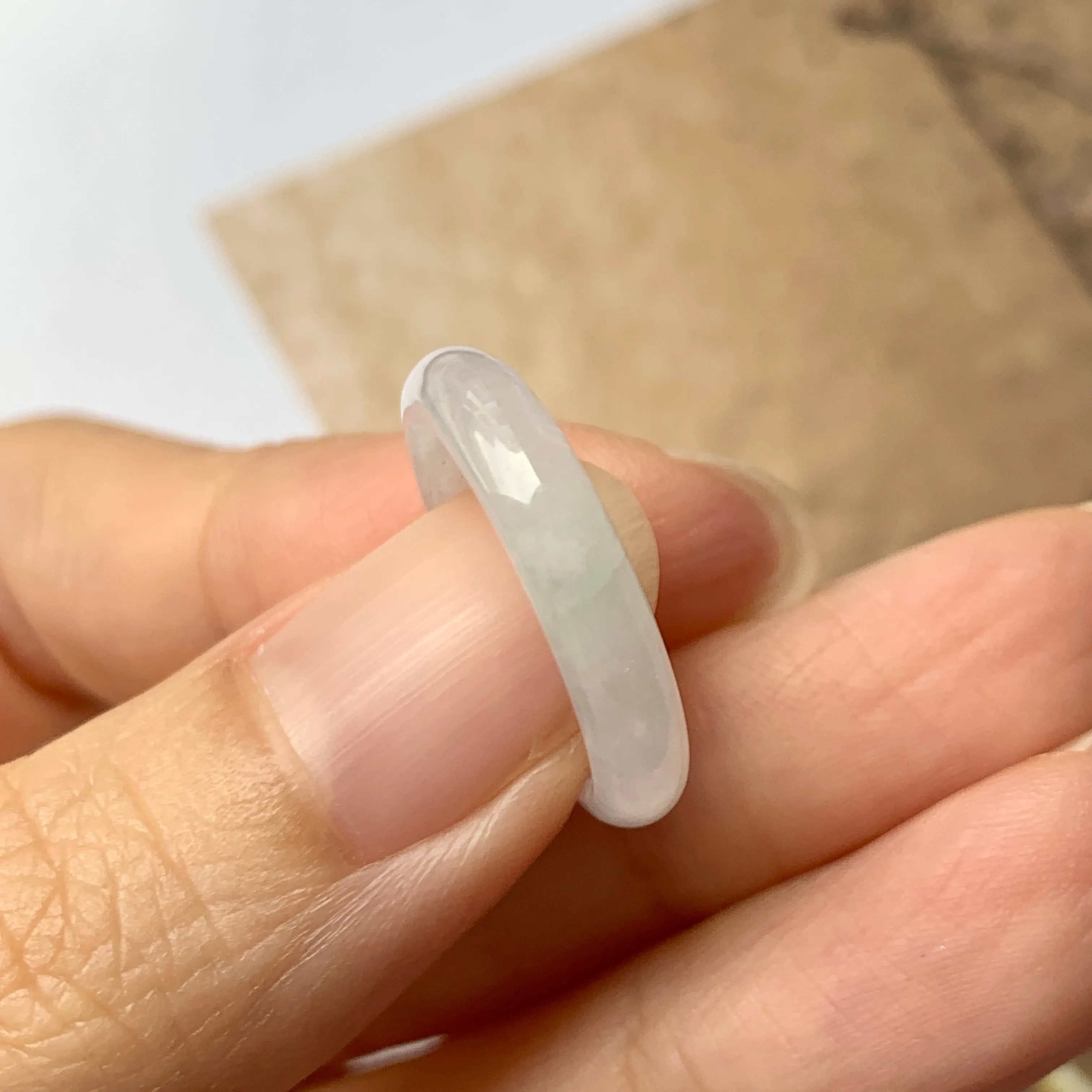 16.1mm A-Grade Natural Lilac Jadeite Ring Band No.162271