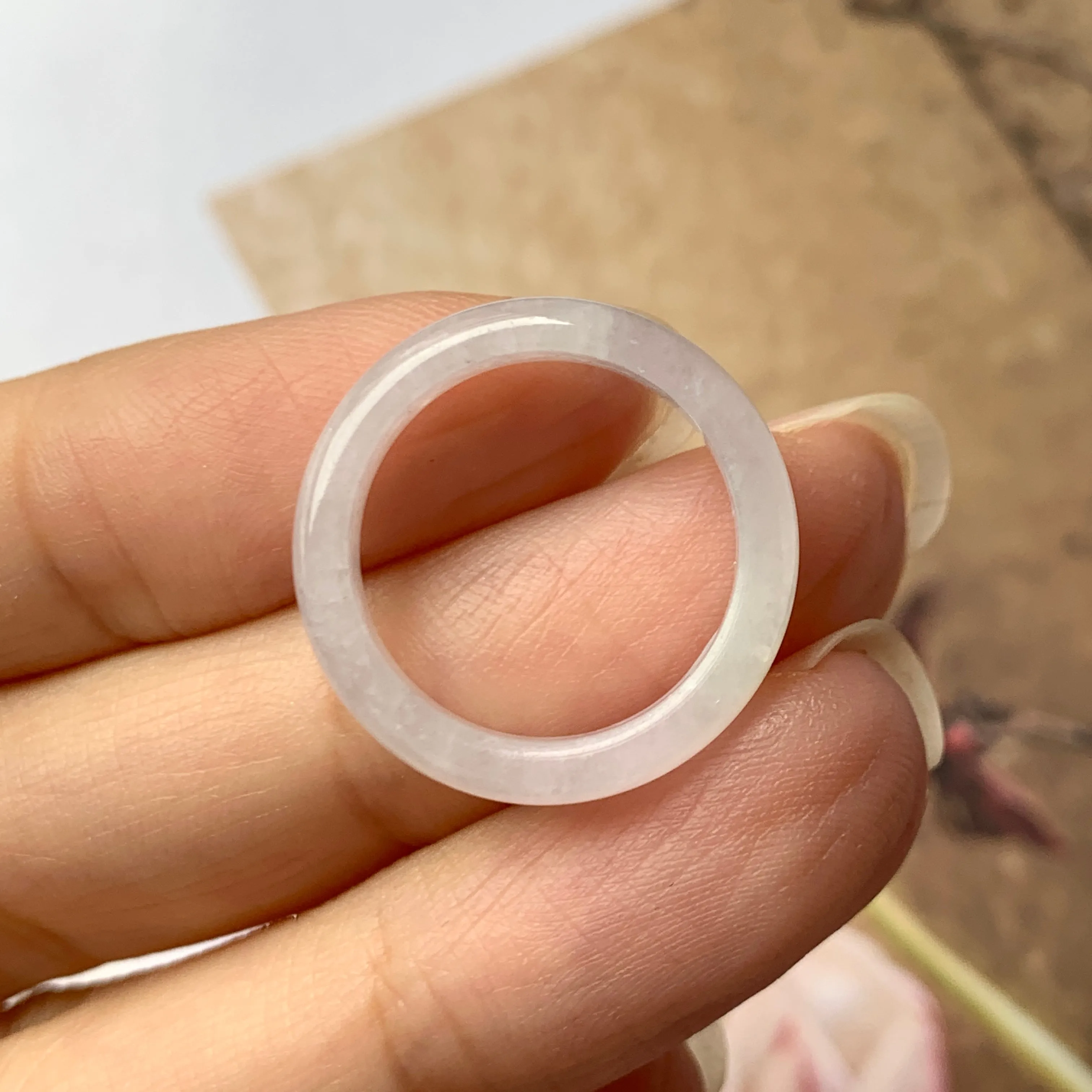 16.1mm A-Grade Natural Lilac Jadeite Ring Band No.162271