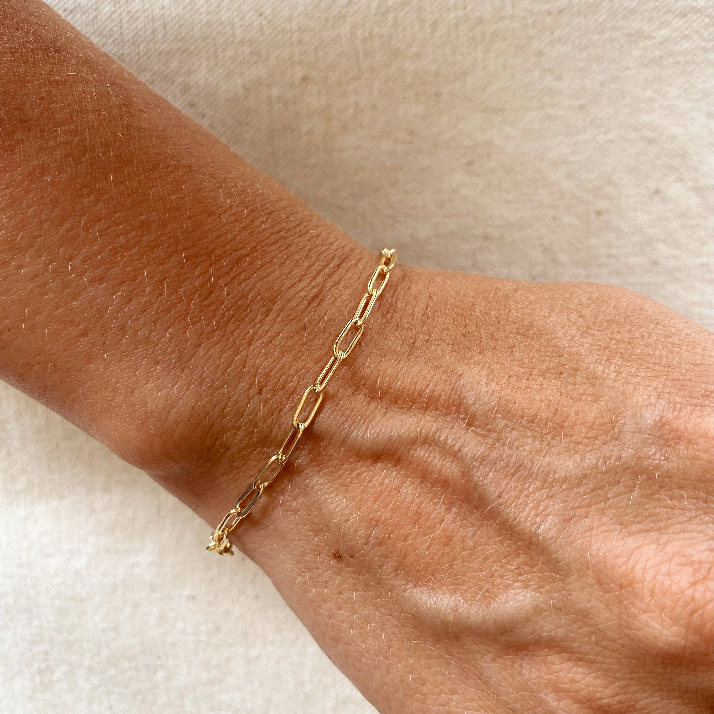 18k Gold Filled Short Link Paperclip Bracelet