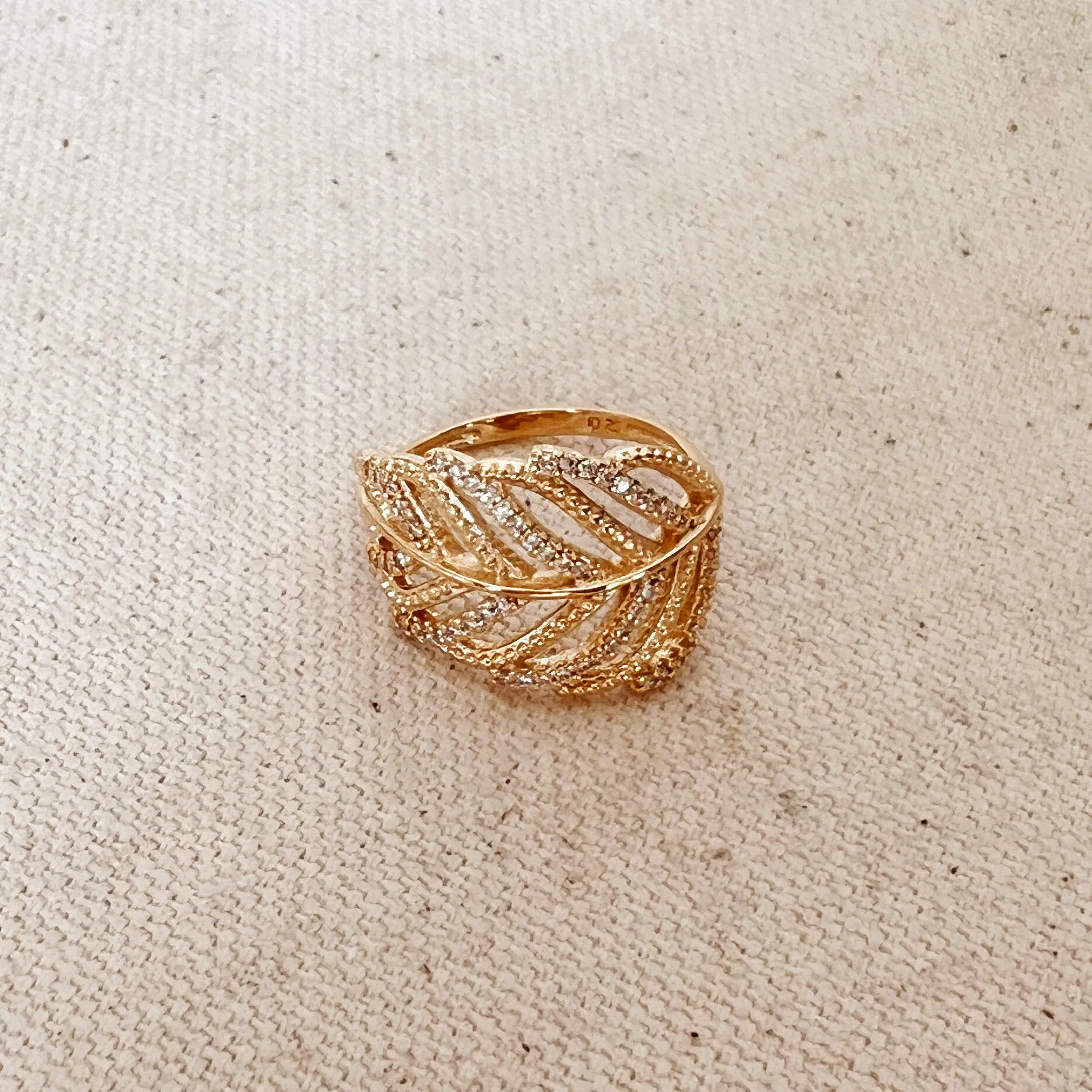 18k Gold Filled Statement Leaf Ring