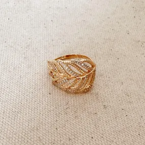 18k Gold Filled Statement Leaf Ring