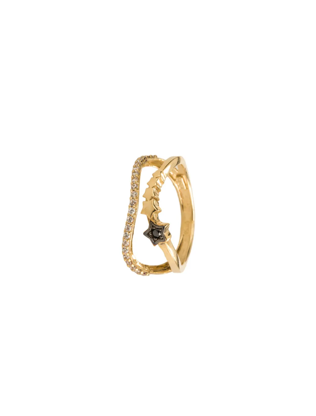 18K Gold Stellar Cascade Ring