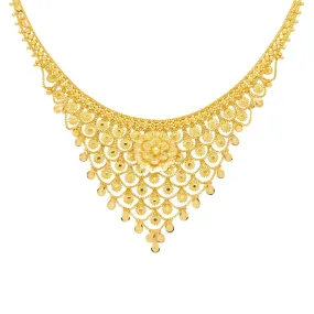 22K Gold Indian Flora Necklace