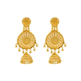 22K Yellow Gold Drop Earrings (26.7gm)