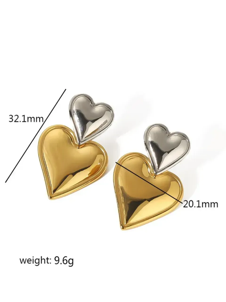 27 Double Heart Drop Earrings