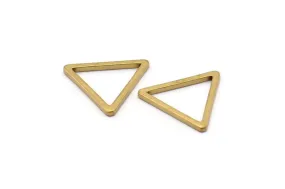 27mm Triangle Charm - 12 Raw Brass Triangle Charms (27x2mm) D0014