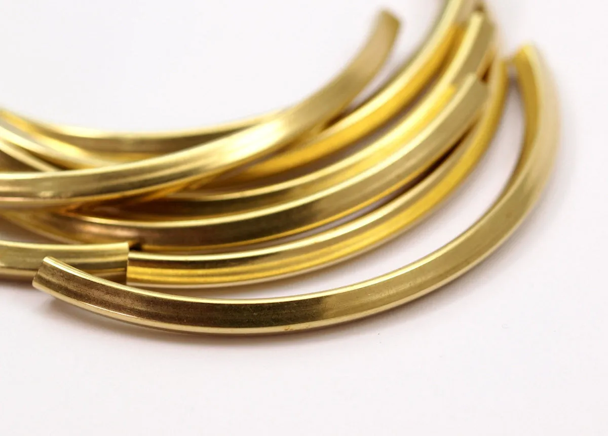 4 Square Oval Raw Brass Tubes (95x5x5mm) Sq20 BRC275