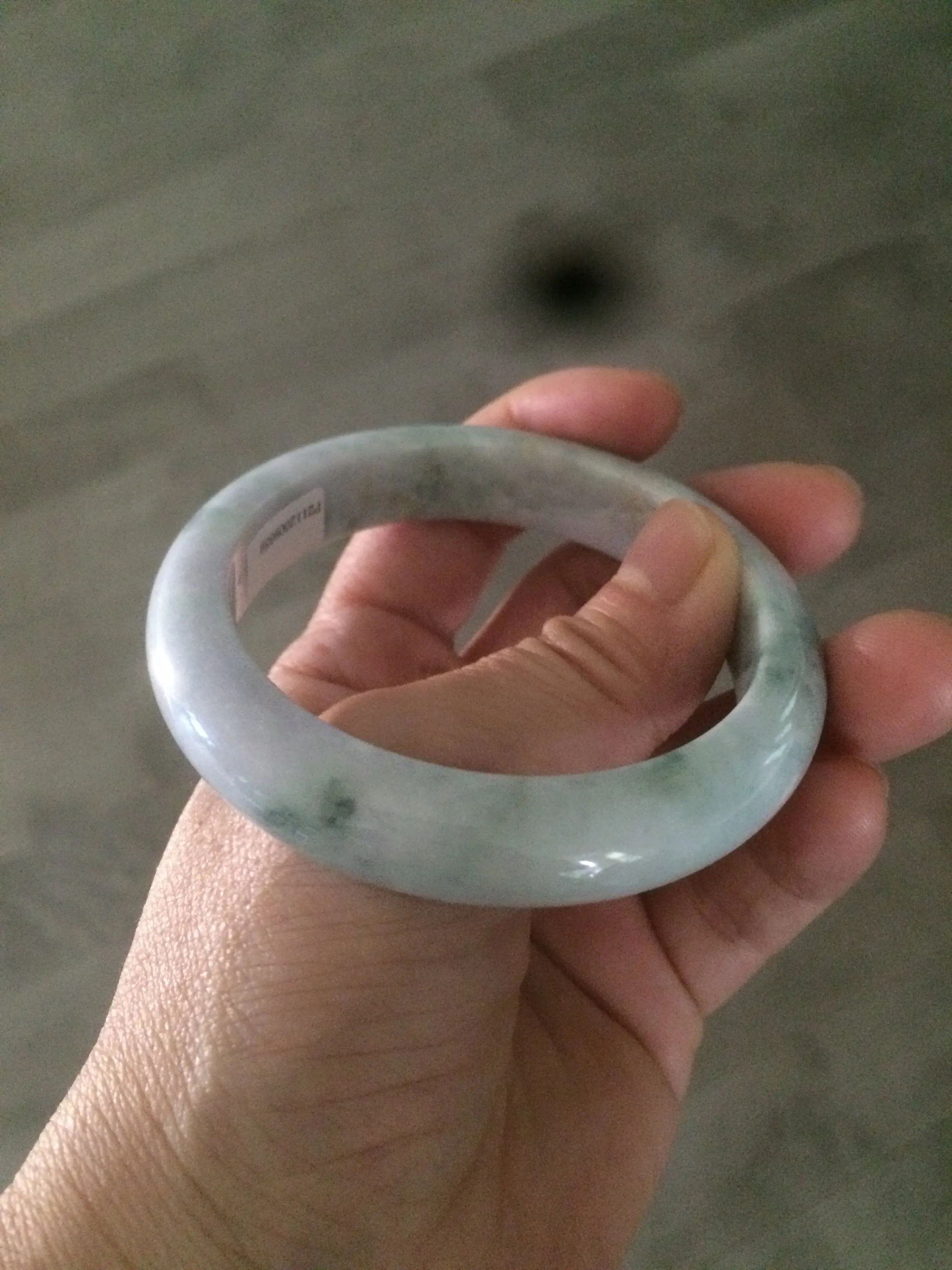 56mm certificated Type A 100% Natural light green/purple Jadeite Jade bangle L126-9559