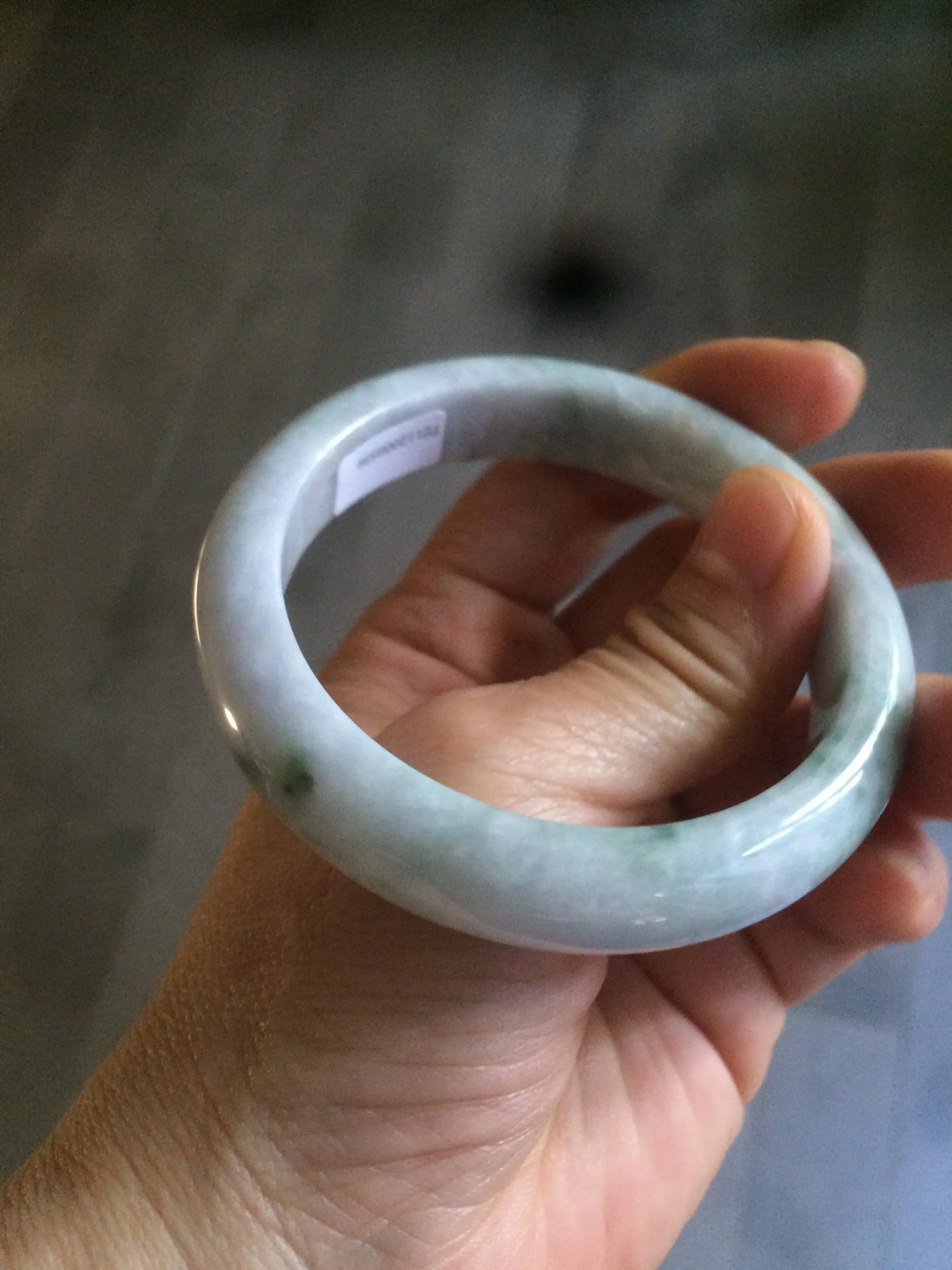 56mm certificated Type A 100% Natural light green/purple Jadeite Jade bangle L126-9559