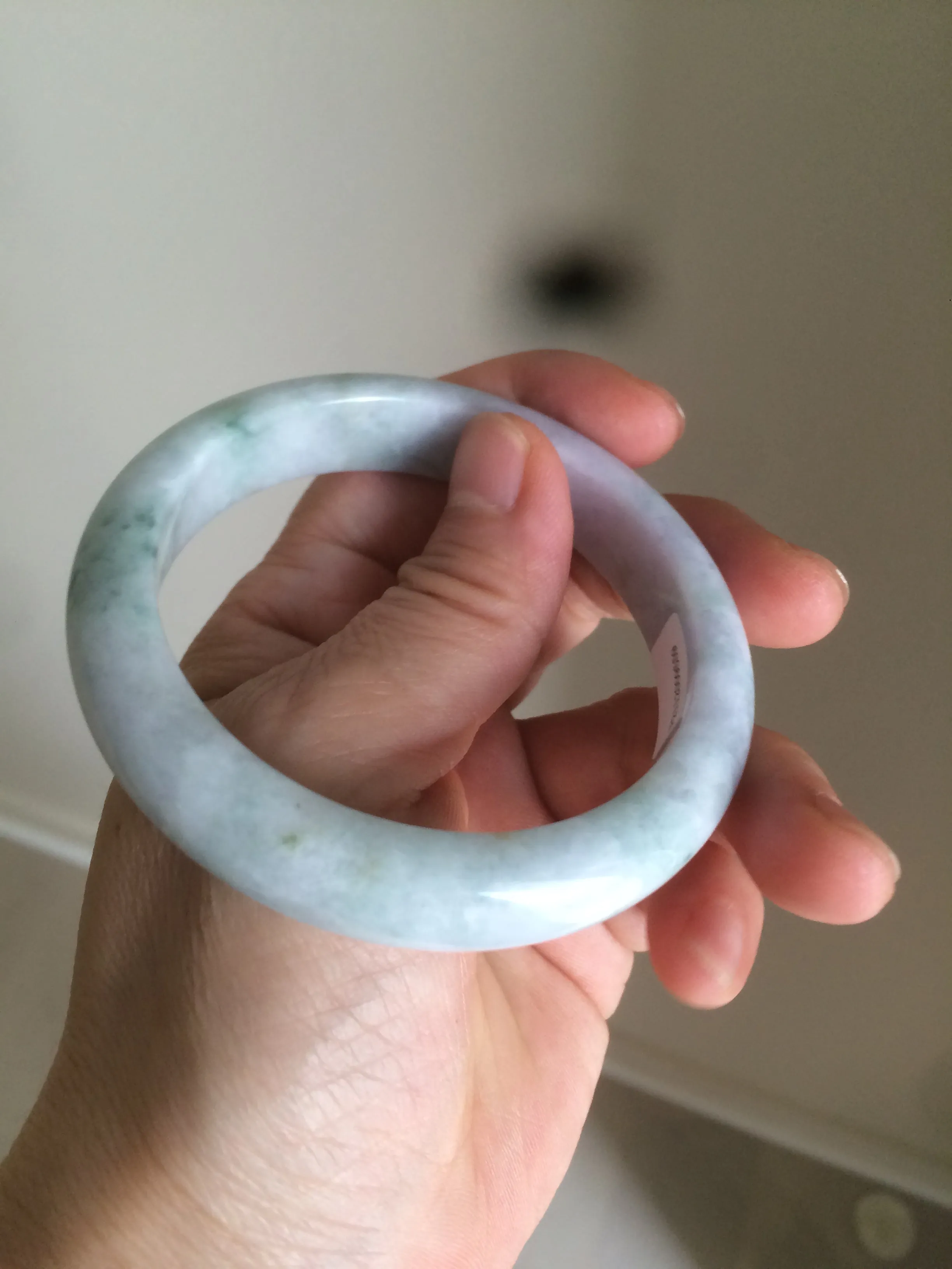 56mm certificated Type A 100% Natural light green/purple Jadeite Jade bangle L126-9559