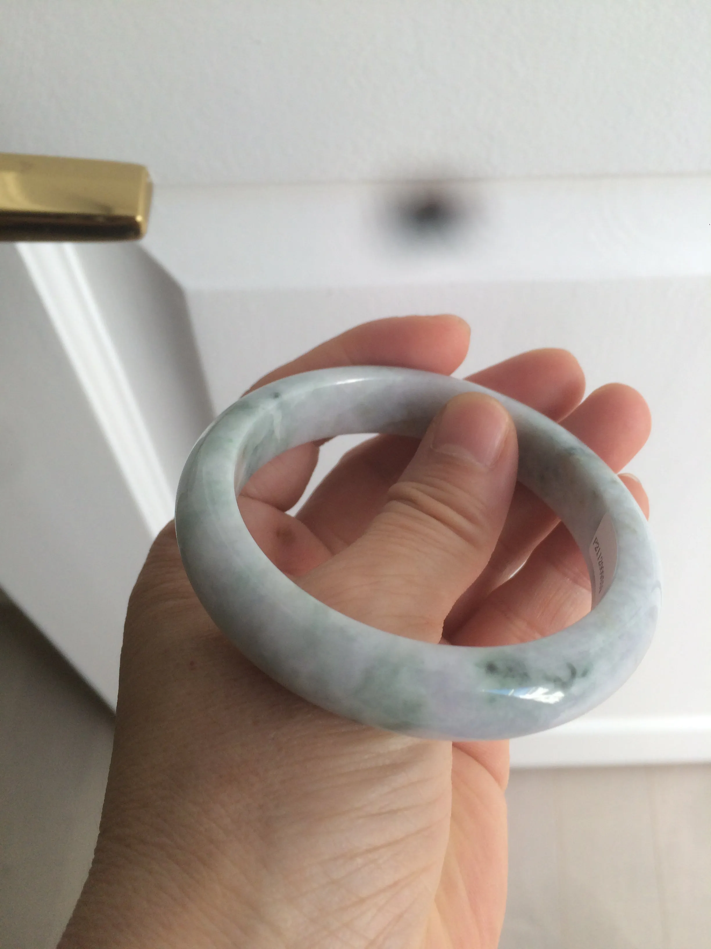 56mm certificated Type A 100% Natural light green/purple Jadeite Jade bangle L126-9559