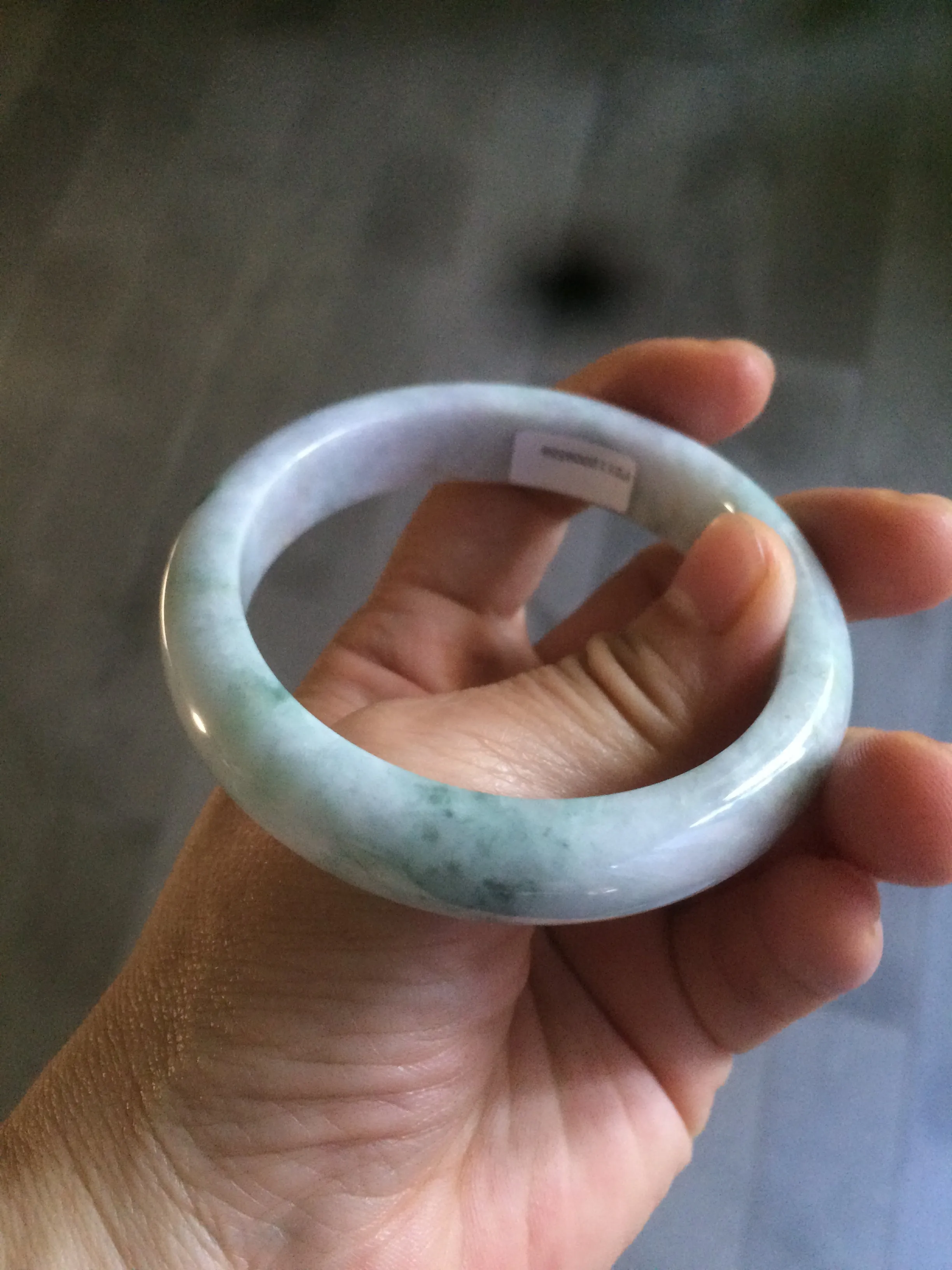 56mm certificated Type A 100% Natural light green/purple Jadeite Jade bangle L126-9559