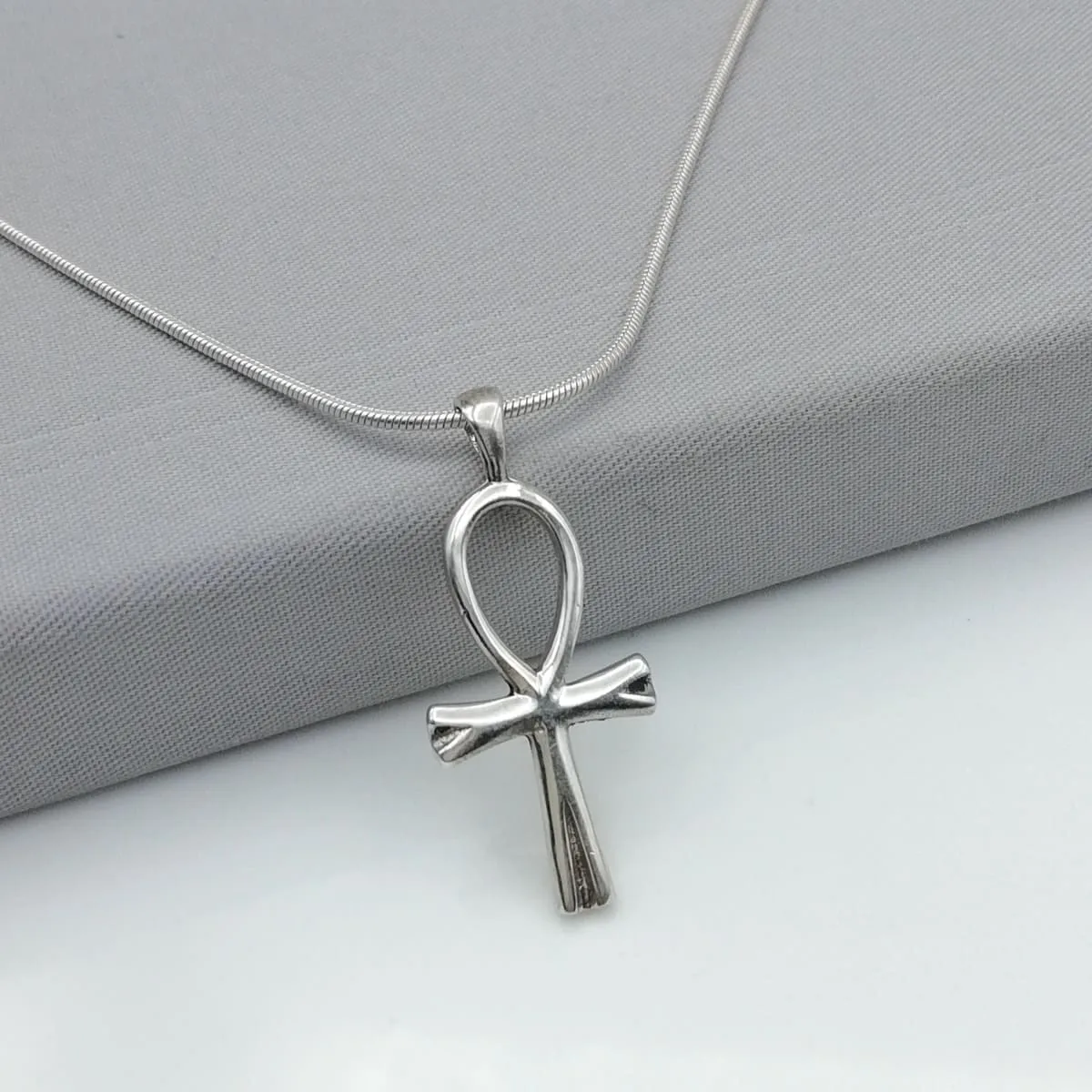 Ankh Cross Silver Pendant, Breath Of Life Silver Necklace, Bohemian Jewelry, Simple Neck Charm, Silver Pendant, Minimalist Necklace, PFA