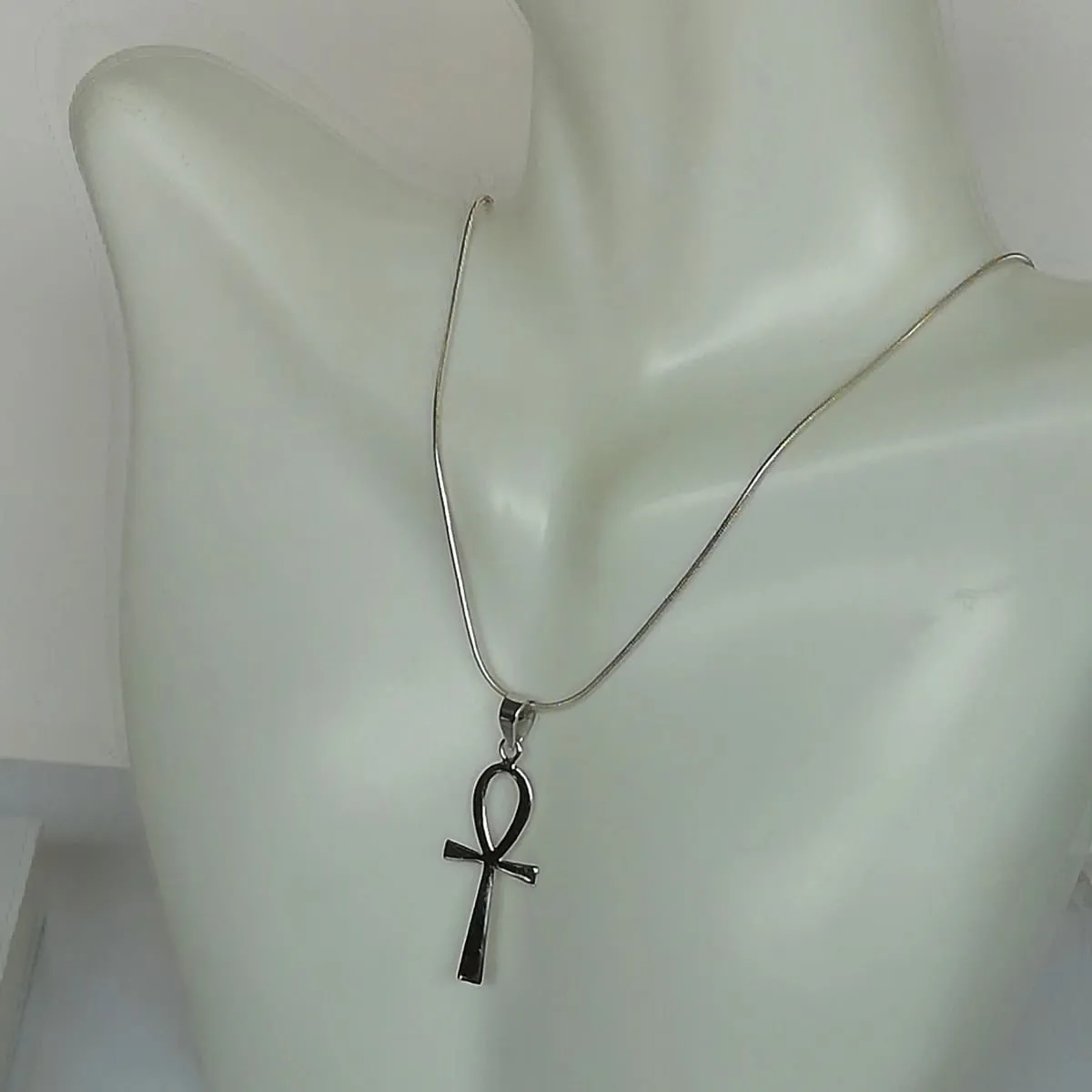 Ankh Cross Silver Pendant, Breath Of Life Silver Necklace, Bohemian Jewelry, Simple Neck Charm, Silver Pendant, Minimalist Necklace, PFA