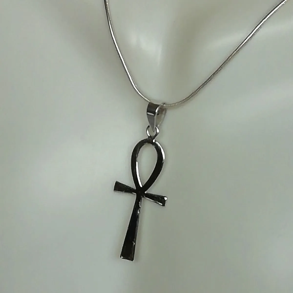 Ankh Cross Silver Pendant, Breath Of Life Silver Necklace, Bohemian Jewelry, Simple Neck Charm, Silver Pendant, Minimalist Necklace, PFA