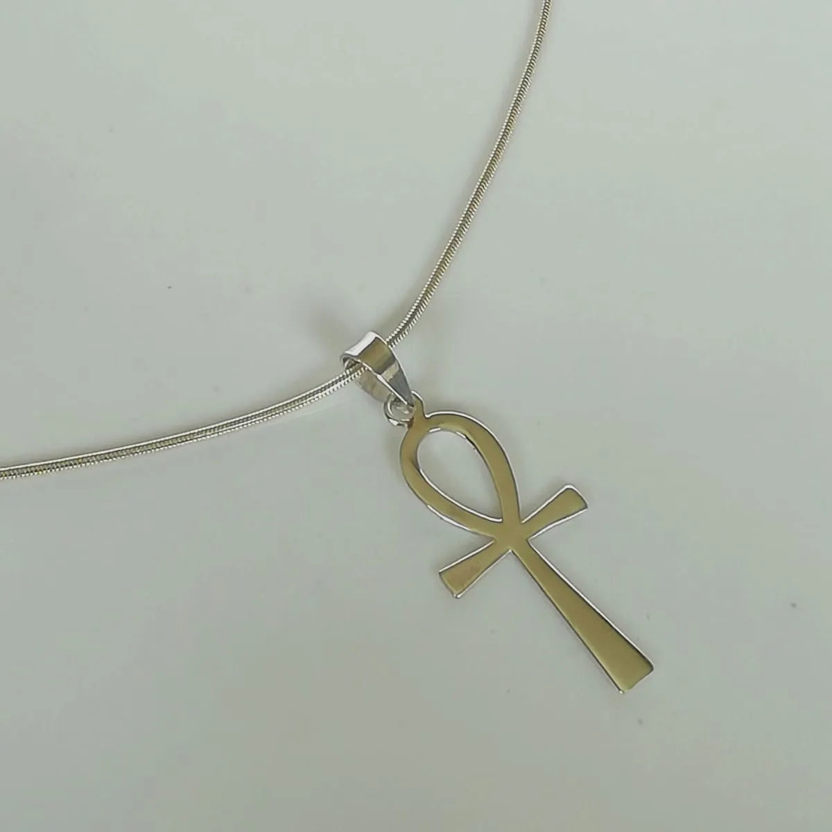 Ankh Cross Silver Pendant, Breath Of Life Silver Necklace, Bohemian Jewelry, Simple Neck Charm, Silver Pendant, Minimalist Necklace, PFA