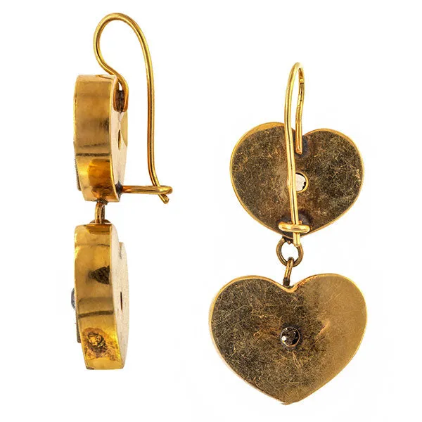 Antique Diamond Heart Earrings