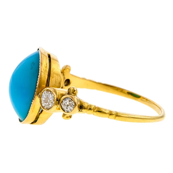 Antique Turquoise & Diamond Ring