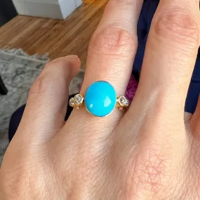 Antique Turquoise & Diamond Ring