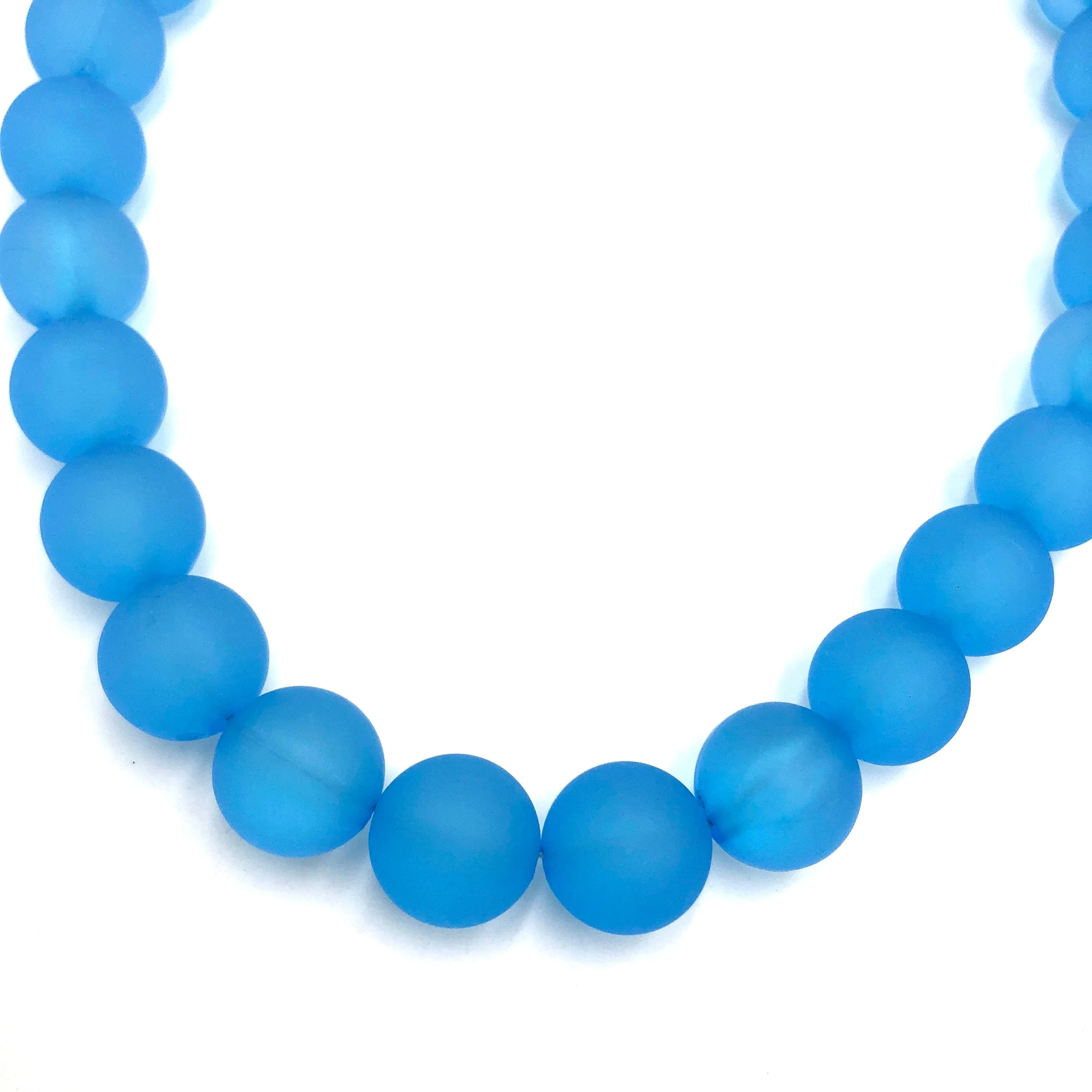 Aqua Blue Frosted Marco Necklace