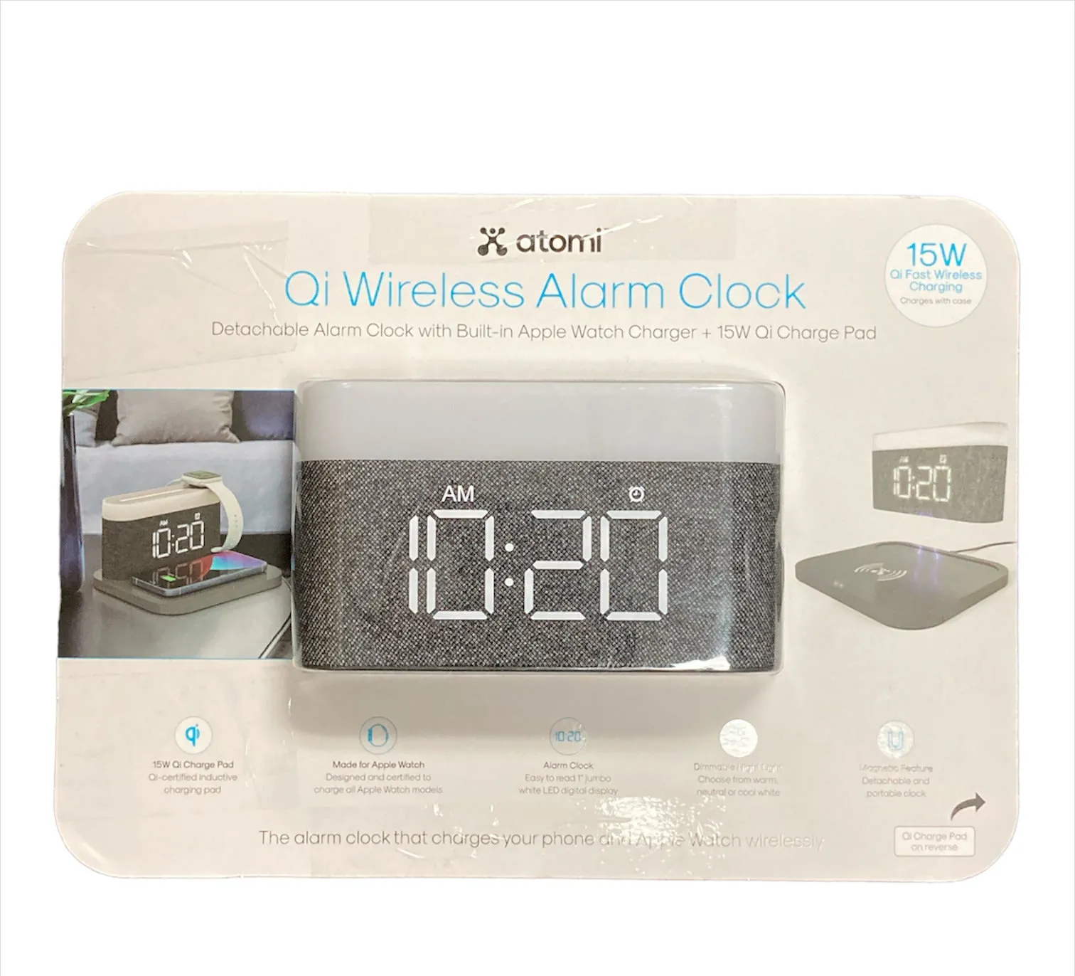 Atomi Qi Wireless Charging Alarm Clock