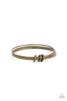 Bauble Bash Brass Bangle Bracelet - Paparazzi Accessories