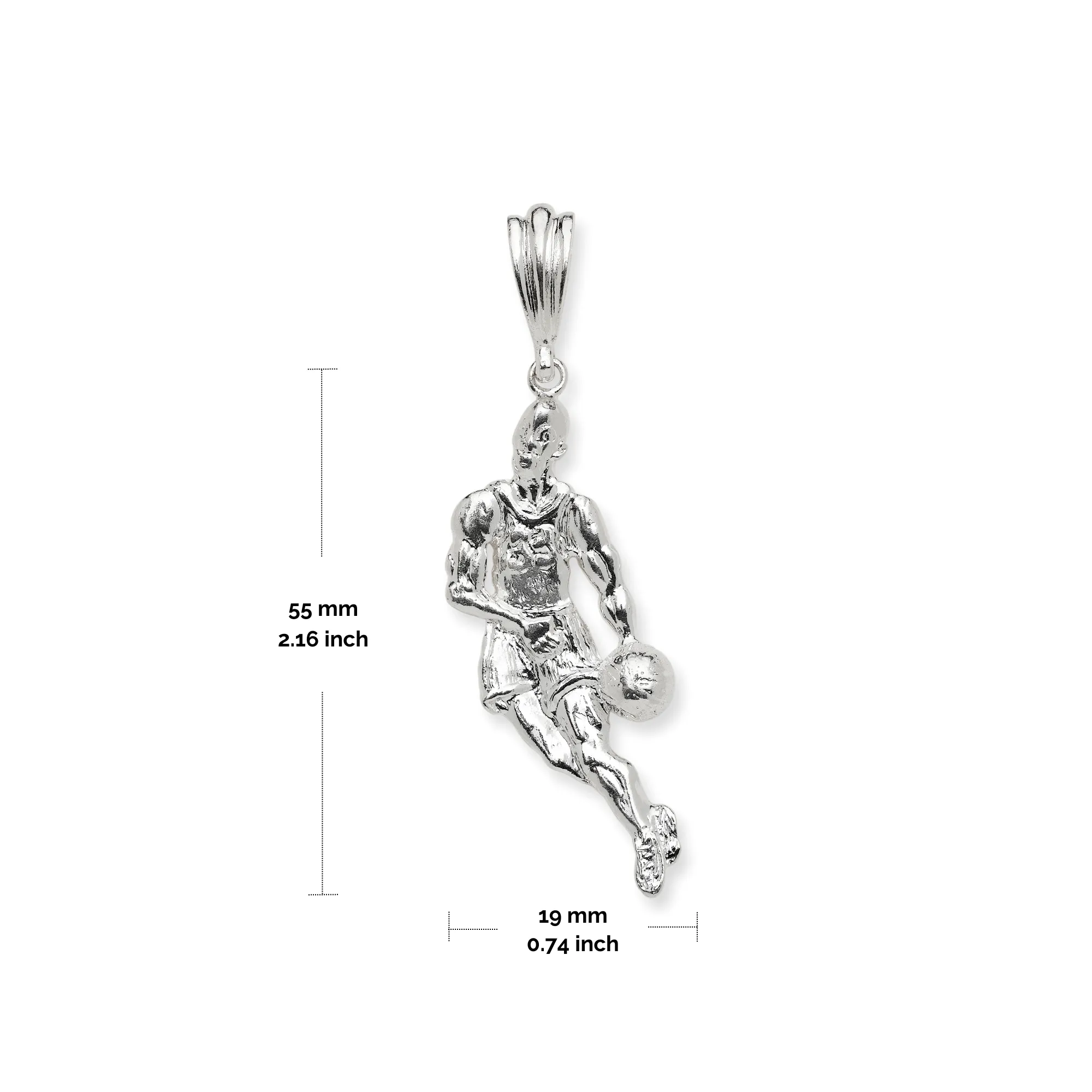 Better Jewelry .925 Sterling Silver Basketball Player Sports Vintage Charm Pendant