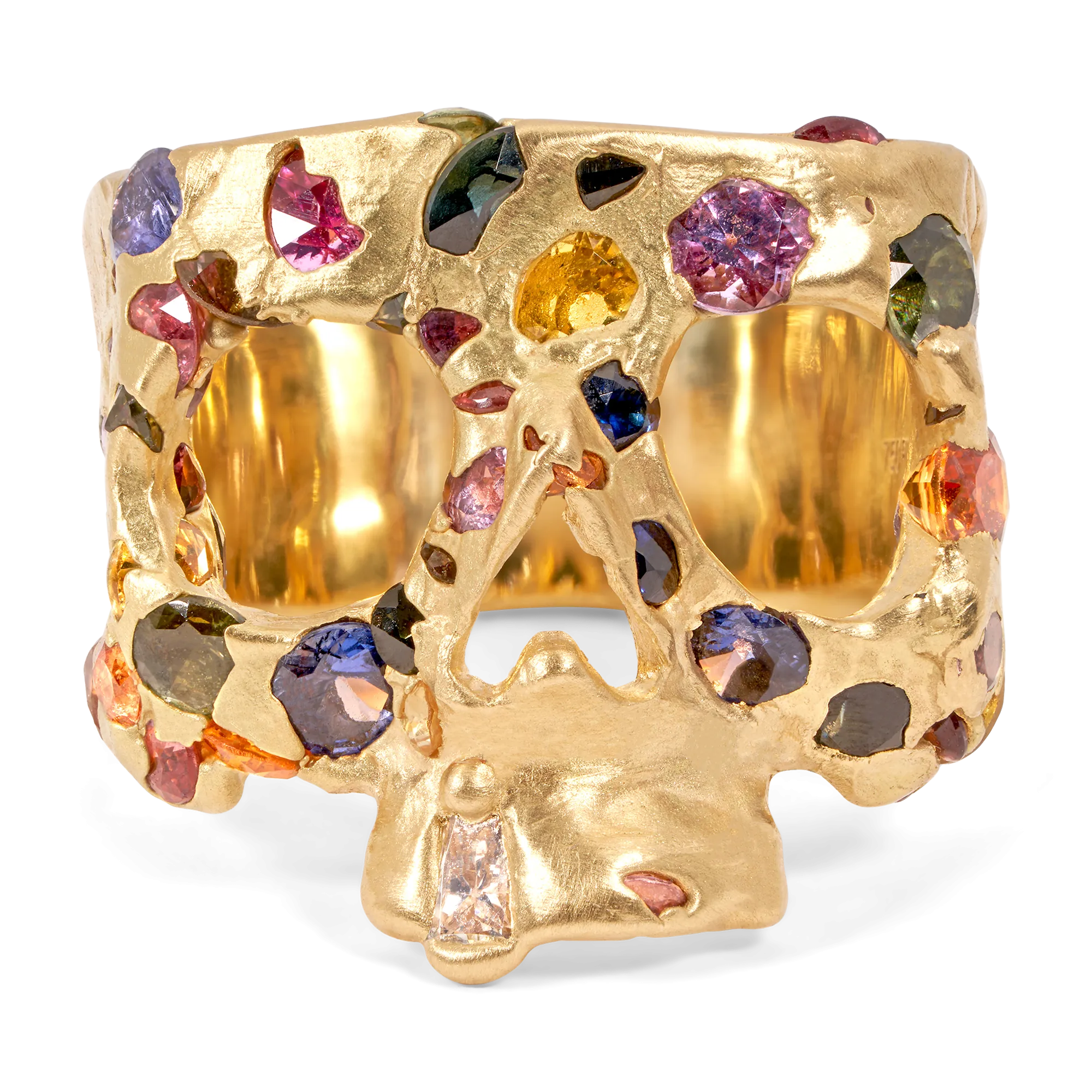 Blossom Crush Confetti Skull Ring - Made To Order