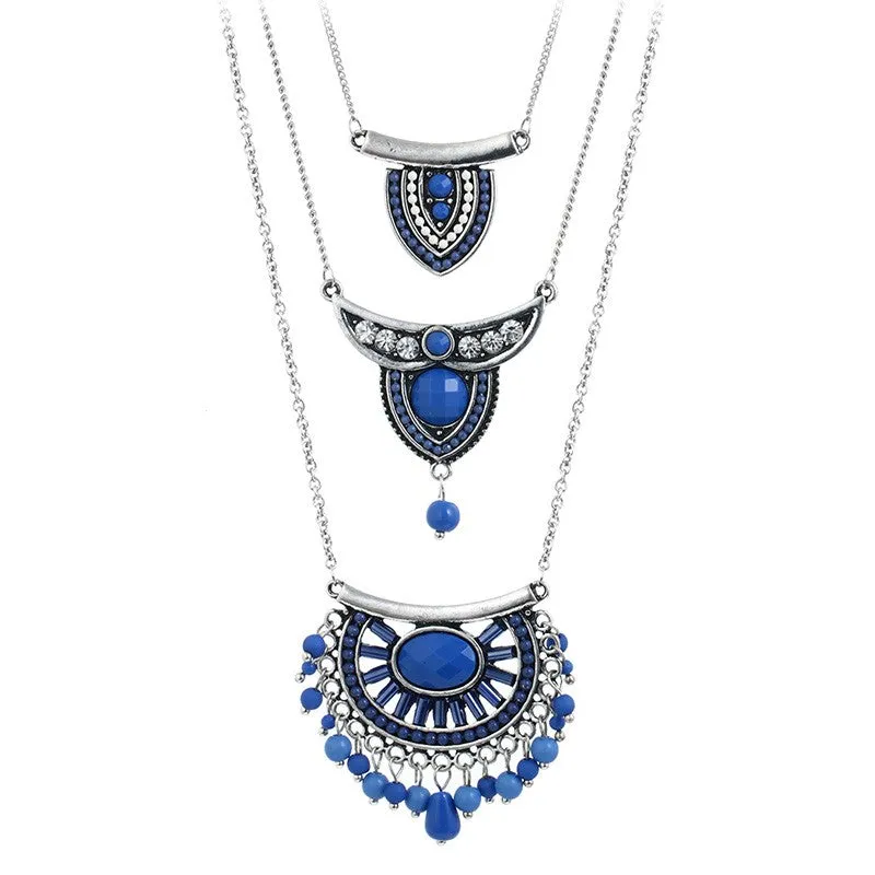 Bohemian Beads Multilayer Pendant Necklace - 3 Colors