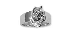 Brussels Griffon Ring Handmade Sterling Silver Dog Jewelry GF12-R