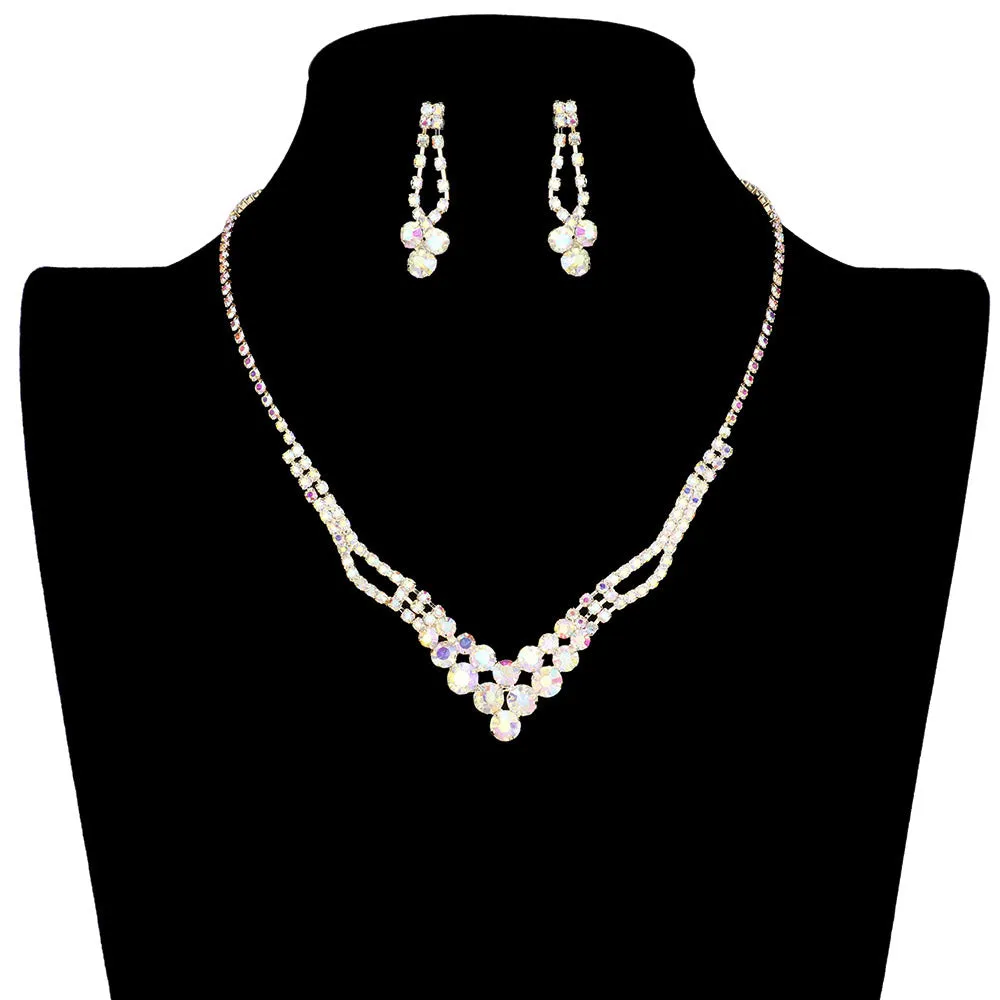 Bubble Stone Accented Rhinestone Necklace