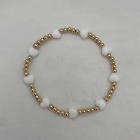 Candy Hearts Bead Bracelet Gold Fill