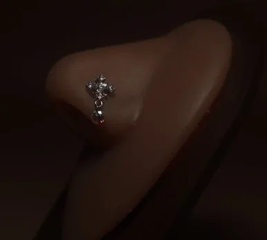 Cassiopeia Dangle Gem Nose Stud Ring