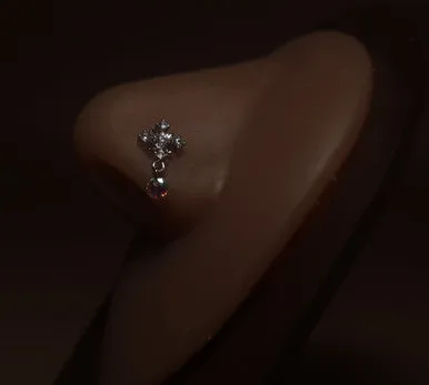 Cassiopeia Dangle Gem Nose Stud Ring