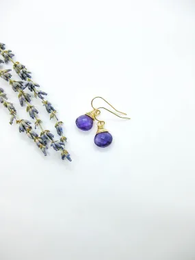 Chamomile: Amethyst Earrings - e620b